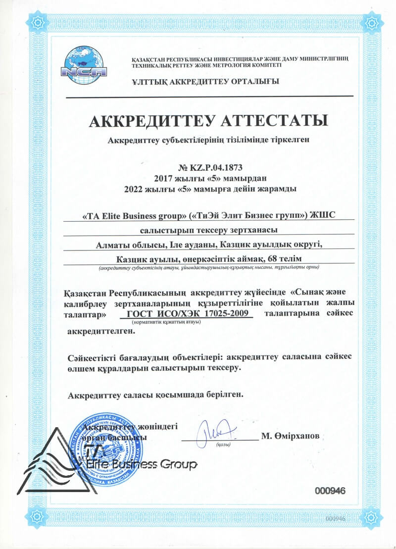 Аттестат аккредитации